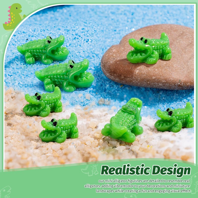 Lucxhcky 100 Pcs Small Laying Alligator Figures - Detailed Prone