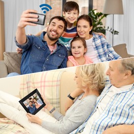 Urao Digital Picture Frame WiFi Smart 8 Inch IPS HD Touch Screen for Video ＆ Picture