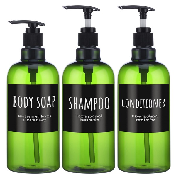 Segbeauty 16.9 oz Shampoo Dispenser, Pack of 3 Green Shampoo