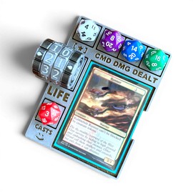 Comand Zone Tray with Life Counter and Dice for MTG Commander EDH (Gray)