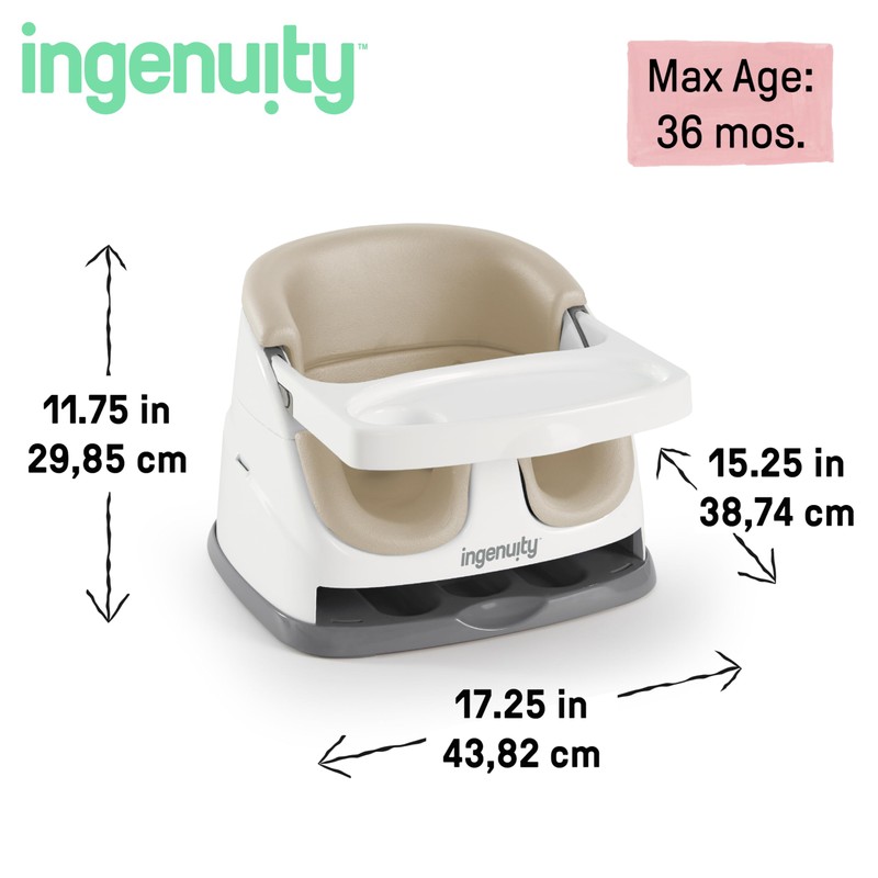 Ingenuity Baby Base 2-in-1 Booster Feeding and Floor Seat with
