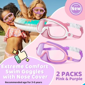 Vvinca Kids Swimming Goggles with Nose Guard