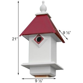 Wing & A Prayer Classic Bluebird House, Merlot Red Roof