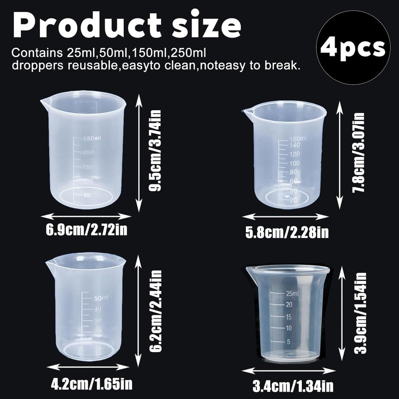 Measuring Cup Small, Set of 4 Measuring Cups with Spout,