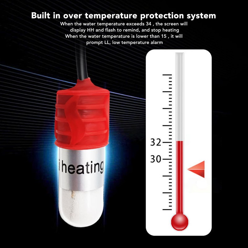 Mini Fish Tank Heater Adjustable 15W Betta Heater Small Aquarium