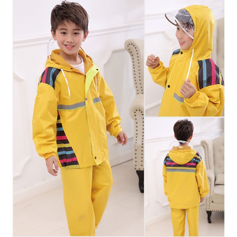 DIAFELIZ Kids Raincoat, Top and Bottom, Rainwear, For Children, blue