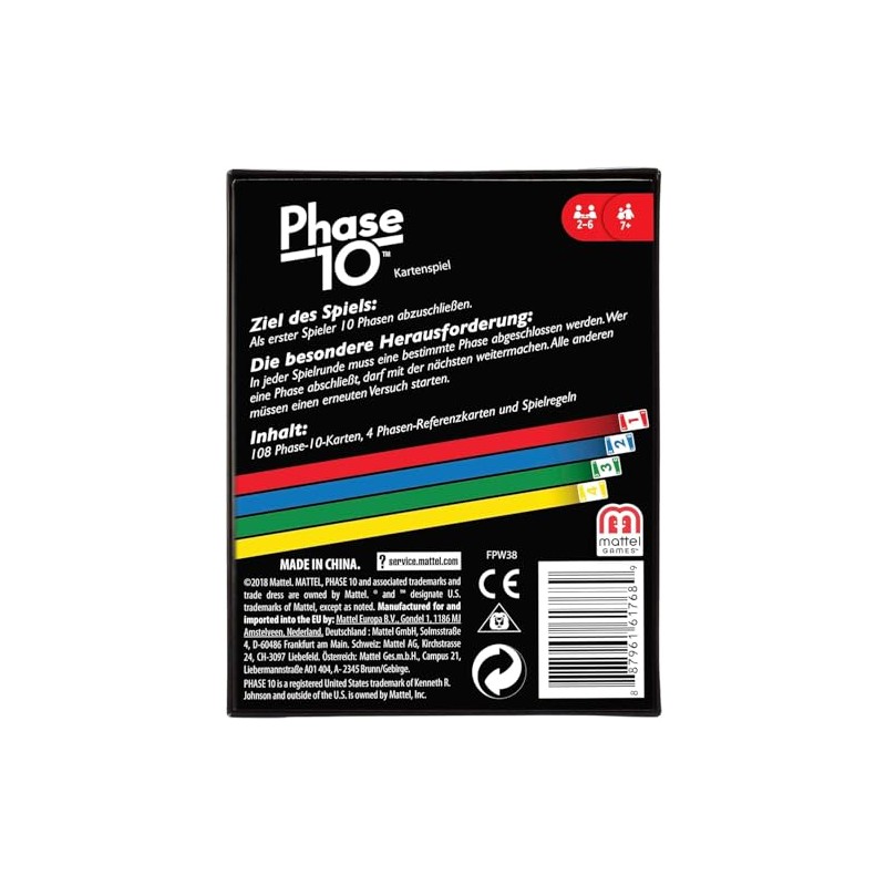 Mattel Games Phase 10 Basis Kartenspiel