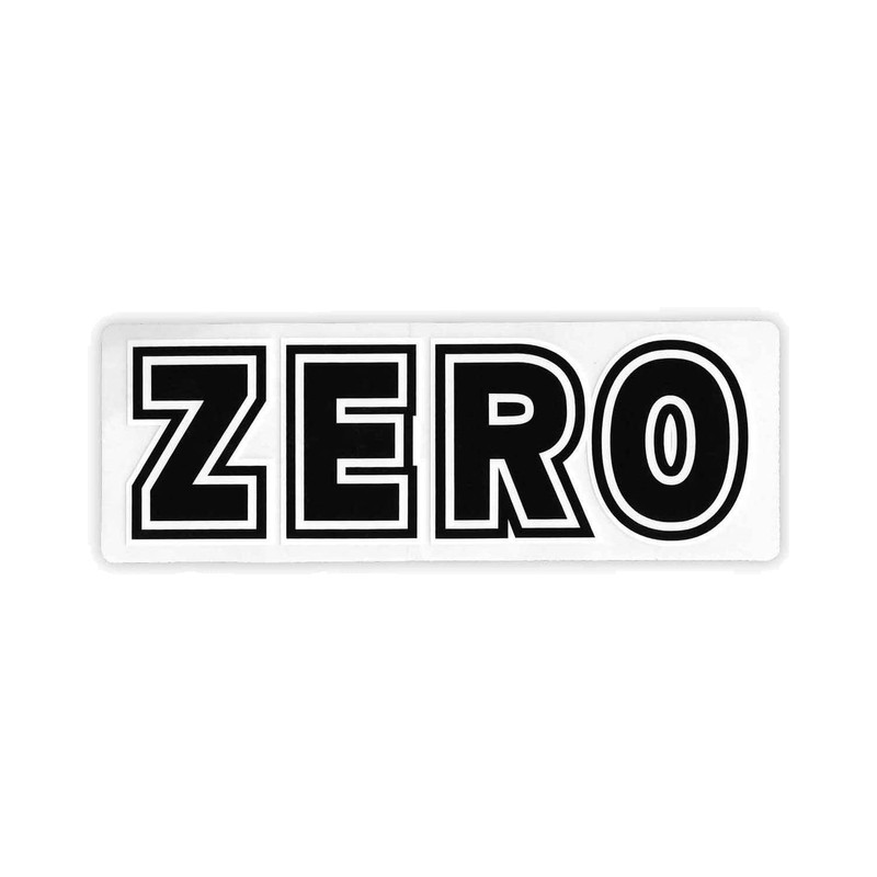 Zero Skateboard Stickers Bold Logo Clear/Black 6.5" x 2.25" 5-Pack