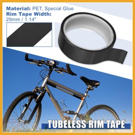 Partuto Width 29mm Length 10m Tubeless Rim Tape Bike Rim Strip Tape Black Replacement