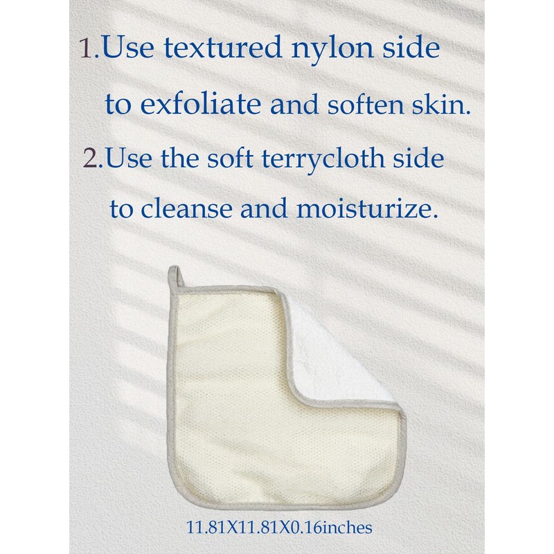 3 Pack Exfoliating wash Cloth Face and Body Wash Bath
