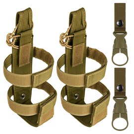 IronSeals 2 Pack Adjustable Tactical Water Bottle Holder Molle Portable Belt Bottle Carrier for Most 16 oz/ 500 ML Bottle