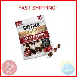 Buffalo Range Rawhide Dog Treats, Grass-Fed Buffalo, Jerky Kabob, 18 Count