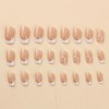24pcs French Tip False Nails, Pink & Short Square Fake
