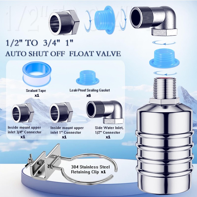 Float Valve, 304 Stainless Steel Float Valve, Automatic Water Level
