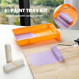 Mister Rui Paint Tray Liner, 4 Inch-11 Pieces, Small Paint Pan with Liners, Disposable Paint Tray 4 Inch, Paint Pan Liners for Home Decor, House Painting