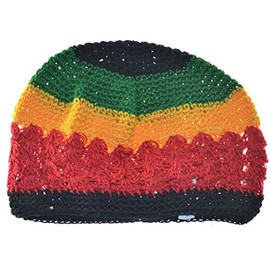 MM Kufi Hat Crochet Cap Rasta Beanie Black Red Yellow Green