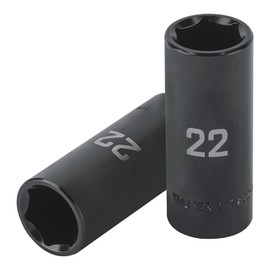 Truper D-7322-ML, Dado largo impacto de 22 mm, 6 puntas, cuadro 1/2"