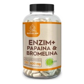 Enzimas Digestivas Raíces Zen Premium Papaina Bromelina 120 Cápsulas Veganas | Ingredientes Naturales
