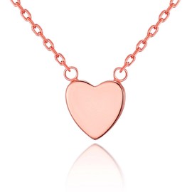Philip Jones Rose Gold Plated Heart Necklace with Quote Card