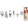 6 Sheets Temporary Butterfly Tattoo Moon Tattoo Lotus Flowers Tattoos