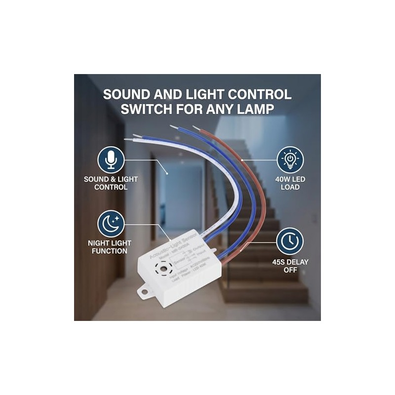 Sensor LED Módulo con Detección Automática y Control de Sonido