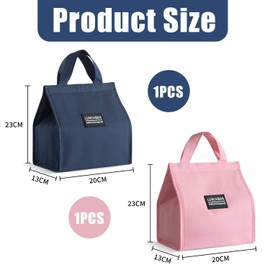 Pack of 2 Children's Lunch Bag, School Lunch Box, Portable Insulated Lunch Box Bag, Pink/Blue Lunch Bag, Reusable Lunch Bag