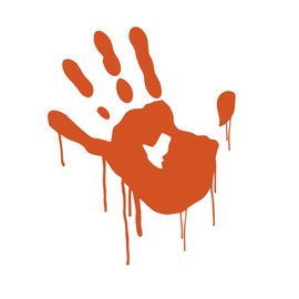 Dripping Hand Paint Blood 6" Vinyl Sticker Car Decal (6" Orange)