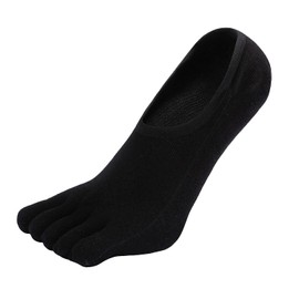 Mens No Show Cotton Socks Running Five Finger Crew Toe Socks
