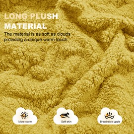 GOSTADY Recliner Chair Covers 4Pcs Plush Jacquard Small Recliner Sofa Slipcover Stretch Recliner Slipcover for Lazyboy Chair with Storage Pocket Furniture Protector for Living Room, Dark Yellow