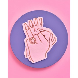 xo, Fetti Servilletas de papel de aluminio de oro rosa, 50 unidades, decoración de fiesta, 5 x 5 pulgadas, 3 capas, decoración de despedida de soltera, regalo de novia, despedida de soltera