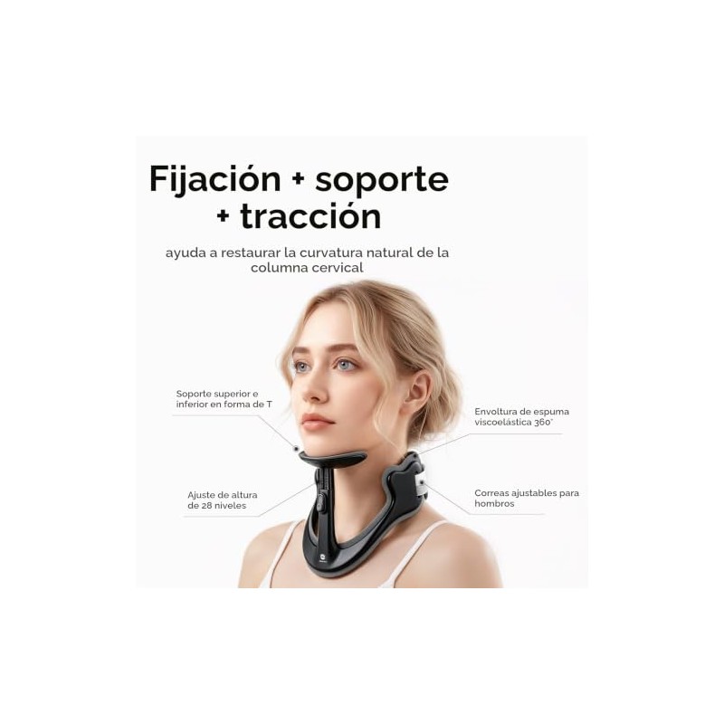 Corrector de postura para alineación de cuello y columna cervical,