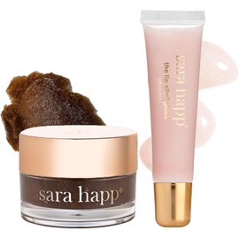 Sara happ Let's Glow Kit de exfoliante y brillo de labios: azúcar café exfoliante de labios de 14 g y el brillo de labios One Luxe Gloss de 14 g