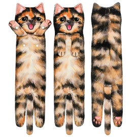 AGRIMONY Cat Funny Hand Towels for Bathroom Kitchen - Cute Decorative Cat Decor Hanging Washcloths Face Towels Super Absorbent Soft - Valentine Housewarming Birthday Gift for Women Cat Lovers