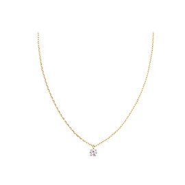 Gold&Deer 14KGP Simple Clear Cubic Necklace Yellow Gold / 골드앤디어 14KGP 심플 클리어 큐빅 목걸이 옐로우골드