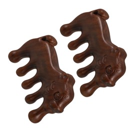 SAFIGLE 2pcs Wooden Scalp Massage Comb Shape Wide Gua Sha Facial Tool for Hair Growth