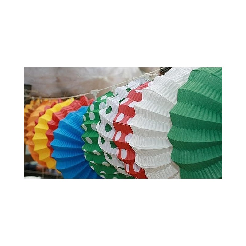 Red Lanterns with White Dots | 22 cm Diameter |