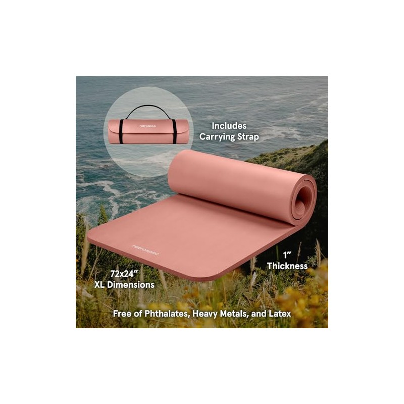 Retrospec Solana - Esterilla de yoga (2,54 cm y 1,27