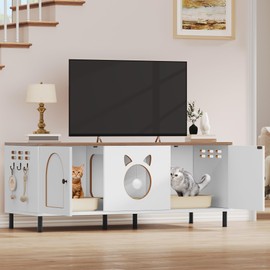 YITAHOME Cat Litter Box Enclosure, Litter Box Furniture Hidden, Wooden Cat Washroom Furniture, Litterbox Furniture Hidden Fit Most of Litter Cabinet, End Table, Nightstand, Indoor Cabinet