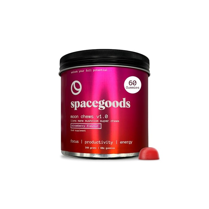 Spacegoods Moon Chews 240g, 30 Servings, Lion's Mane Super Gummies,