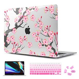 CISSOOK Hard Shell Case for MacBook Air 13 inch A2337 M1 A1932 A2179 2020 2019 2018 Released, Cherry Floral Beauty Cover with Keyboard Cover and Screen Protector for 2020 New Air 13”- Cherry Blossoms