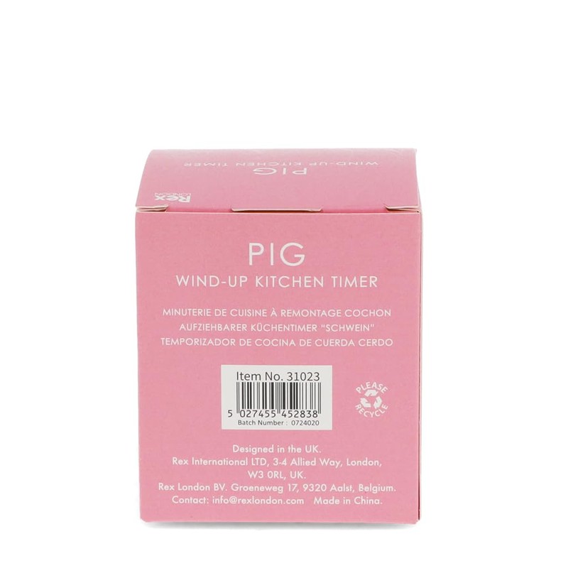 Eieruhr Küchentimer rosa Schwein mit lauter Glocke Kunststoff, Metall mechanisch,