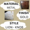 Gold Safari Animal Iron Metal Drawer Knobs (Knob, Lion)