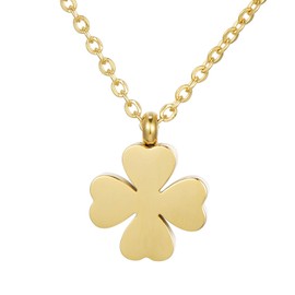 Morella Women's Stainless Steel Gold Necklace with Pendant in Velvet Bag, Stainless Steel