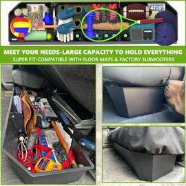 TOPOWN Full Metal Underseat Storage Fits Ford F150 SuperCrew Cab & Crew Cab 2015-2025; for F250 F350 F450 F550 Super Duty 2017-2025; Under Seat Storage for Ford Rear Under Seat Cargo Organizer