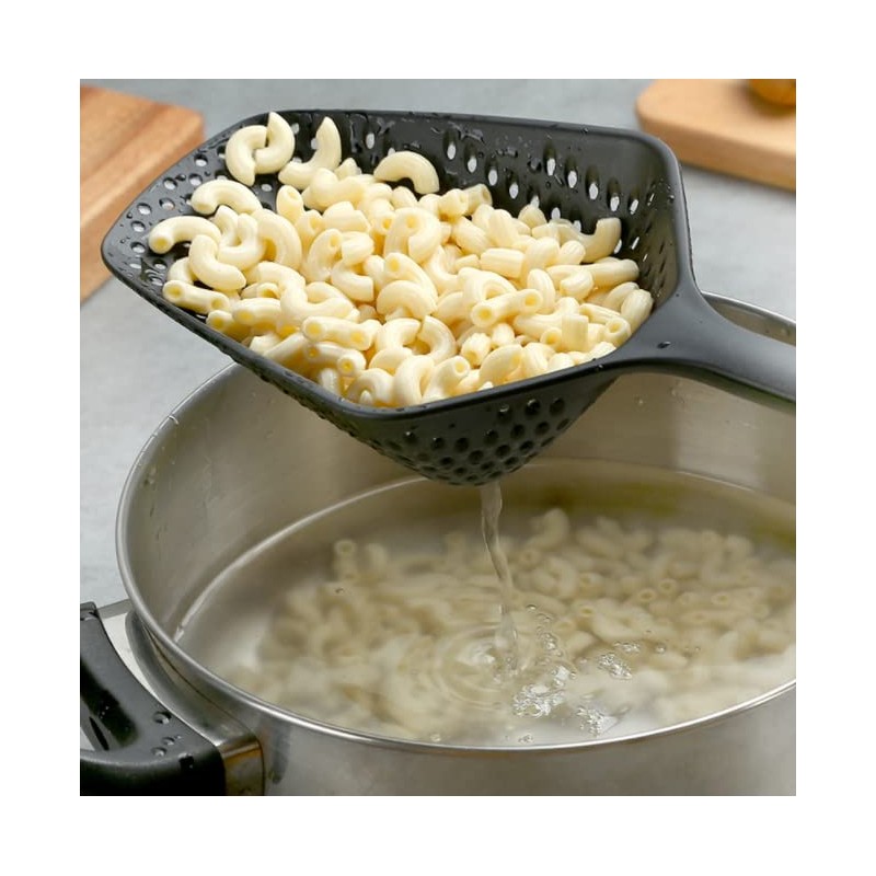 Kitchen Nylon Strainer Scoop Colander, Skimmer Spoon with Long Handle,