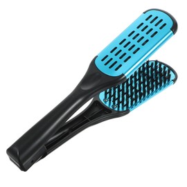 Outanaya Double-sided Hair Straightening Brush V-shaped Boar Bristle Comb for Smoothing All Hair Types Professional Detangling Tool for Salon and Home Use