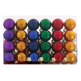 Kurt Adler Miniature Multi Colored Shatterproof Ball Ornaments 24pc 30MM
