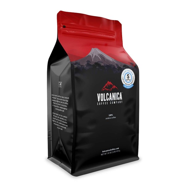 Volcanica Caramel Crunch Flavored Decaf Coffee, Whole Bean, Fresh Roasted, 16-ounce