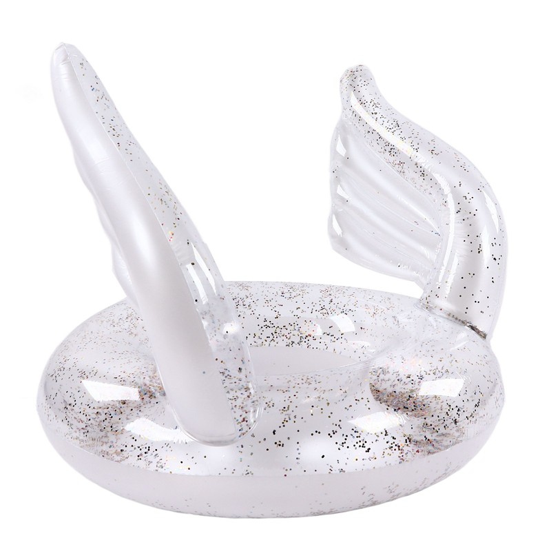 Inflatable Swimming Ring Sequin Swim Angel Wing Shiny Floating Tube