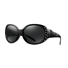 FEISEDY B1091 Women's Sunglasses, Polarized Lenses, UV 400 Protection, For Driving, Fashionable, Small Face, Black